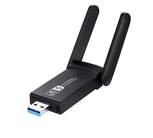 Wireless USB WiFi Adapter for pc, USB3.0 WiFi Card Dual Band WiFi Antenna 2.4G/5G 1200Mbps WiFi dongle 802.11ac/a/b/g/n for Windows/MacOS/Linux