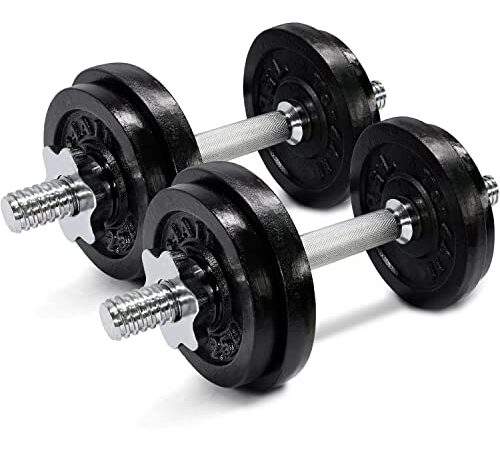 Yes4All Adjustable Dumbbells Cast Iron - 40 lb Dumbbell Weights