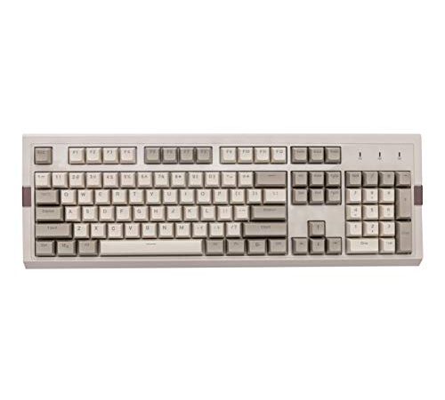 AK510 Wired Retro 104 Mechanical Gaming Keyboard - PBT SP Spherical Keycaps - Classic Grey-White Matching - RGB Backlight - Brown Switches - for Windows Computer Office Gaming PC