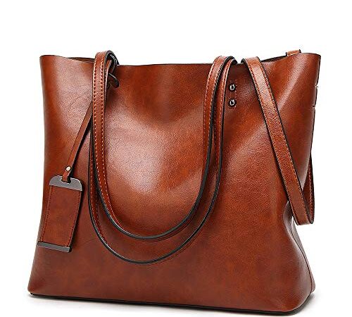 ALARION Women Top Handle Satchel Handbags Shoulder Bag Messenger Tote Bag Purse, 1-abrown, Medium