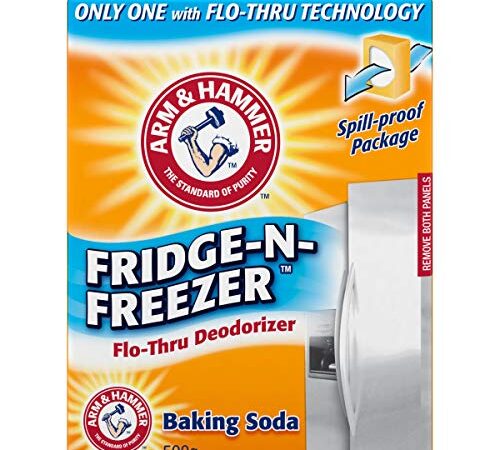 ARM & HAMMER Fridge-N-Freezer Baking Soda Deodorizer, Flo-Thru Design, 500-g