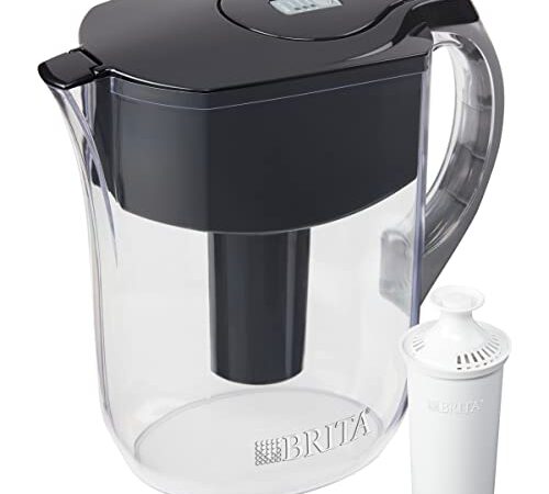 Brita Large 10 Cup Water Filter Pitcher with 1 Standard Filter, BPA Free  Grand, Black