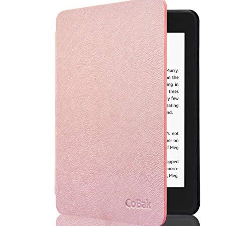 CoBak Kindle Paperwhite Case - All New PU Leather Smart Cover with Auto Sleep Wake Feature for Kindle Paperwhite 10th Generation 2018 Released, Rose Gold