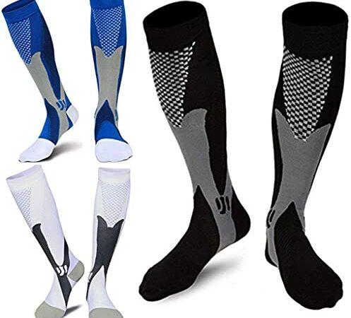 Compression Socks (3 Pairs) for Men Circulation 20-30 mmhg Medical Compression Stockings Women Nursing