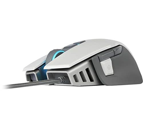 Corsair M65 RGB Elite Tunable FPS Gaming Mouse, White, Backlit RGB LED, 18000 DPI, Optical