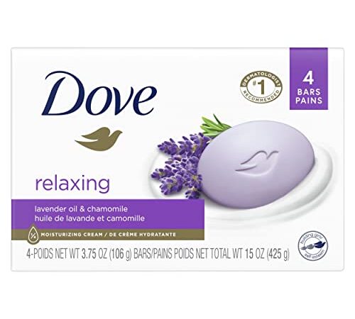 Dove Beauty Bar Gentle Skin Cleanser Gentle Skin Cleanser Relaxing Lavender More Moisturizing Than Bar Soap 106 g 4 count