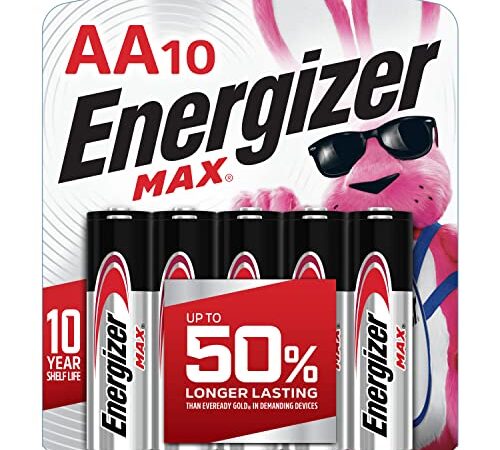 Energizer MAX AA Batteries (10 Pack), Double A Alkaline Batteries