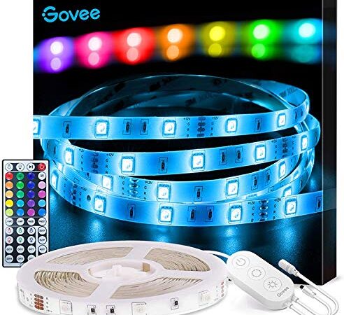 Govee LED Strip Lights, 16.4ft RGB LED Lights with Remote Control, 20 Colors and DIY Mode Color Changing Light Strip, Cuttable and Strong Adhesive, Easy Installation LED Lights Strip for Bedroom, Ceiling, Kitchen