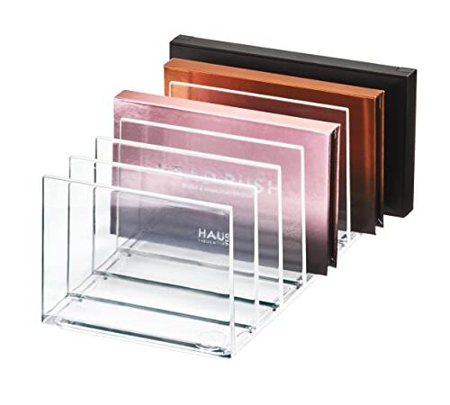 iDesign Signature Series by Sarah Tanno 7-Compartment Makeup Palette Organizer, Clear/Matte White