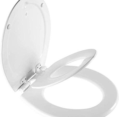 Mayfair NextStep2 888SLOW 000 Toilet Seat with Built-in Potty Training Seat, Slow-Close, Removable That Will Never Loosen, Round, White