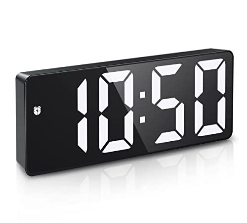 ORIA Digital Alarm Clock, Small Desk Clock, Led Alarm Clock with USB Port for Charging, Adjustable Brightness, Snooze, Suitable for Bedroom, Office