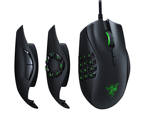 Razer Naga Trinity Gaming Mouse: 16,000 DPI Optical Sensor - Chroma RGB Lighting - Interchangeable Side Plate w/ 2, 7, 12 Button Configurations - Mechanical Switches, Black