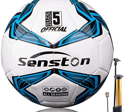 Senston X Crossing Soccer Ball Official Size 5 with Pump - Official Match Football Adults and Junior Kids Soccer Ball