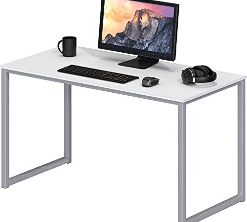 SHW Computer Desk 40-Inch for Home Office, White