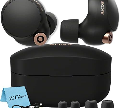 Sony Intl Sony WF-1000XM4 Industry Leading Noise-Canceling in-Ear True Wireless Earbuds,Black + ZeeTech Cloth