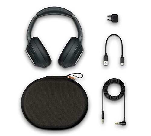 Sony WH-1000XM3 Noise Cancelling Headphone Wireless Bluetooth Over The Ear Headphones with Mic - Industry Leading Active Noise Cancellation - Black (Worldwide Version) + 1 Year Extended Warranty