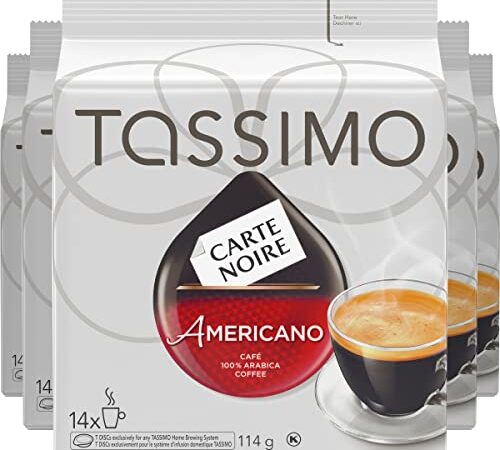 Tassimo Carte Noire Americano Coffee Single Serve T-Discs, 70 T-Discs (5 Boxes of 14 T-Discs)