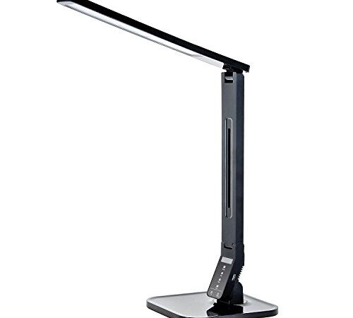 Tenergy 11W Dimmable Desk Lamp with USB Charging Port, LED Adjustable Lighting for Reading, 5 Brightness Levels 4 Light Colors Table Light