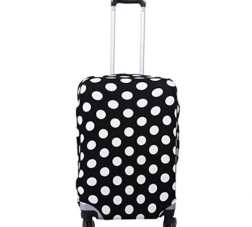 Unibell Elastic Dust-Proof Travel Suitcase Protective Cover Luggage Protector(Black White Dots S18-22")