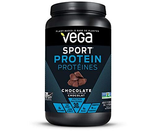 Vega Sport Protein Powder Chocolate (19 Servings, 837g) - Plant-Based Vegan Protein Powder, BCAAs, Amino Acid, Tart Cherry, Non Dairy, Keto-Friendly, Gluten Free, Non GMO