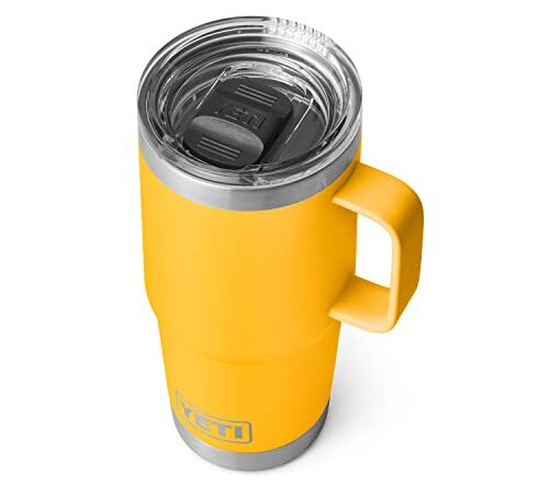 YETI Rambler 20 oz Travel Mug, Stainless Steel, Vacuum Insulated with Stronghold Lid, Alpine Yellow