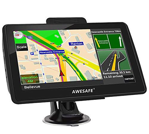 AWESAFE GPS Navigation for Car 7 inches Touch Screen Car GPS Navigation System North America Lifetime Map Updates