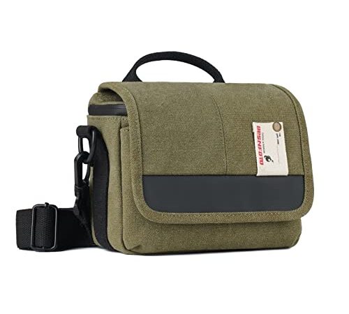 Besnfoto Camera Bag Small Mirrorless Camera Shoulder Bag Purse Waterproof Canvas Cute DSLR SLR Messenger Bag Case for Women and Men