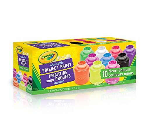 Crayola 54-1215 Washable Neon Paint, School, Craft, Painting and Art Supplies, Kids, Ages 3,4, 5, 6 and Up, Back to school, School supplies, Arts and Crafts, Gifting