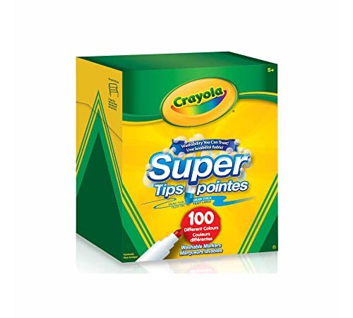 Crayola Super Tips Washable Markers 100 Count Arts & Crafts