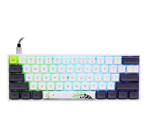 EPOMAKER SKYLOONG SK61 61 Keys Hot Swappable Mechanical Keyboard with RGB Backlit, NKRO, Water-Resistant, Type-C Cable for Win/Mac/Gaming (Gateron Optical Red, Panda)