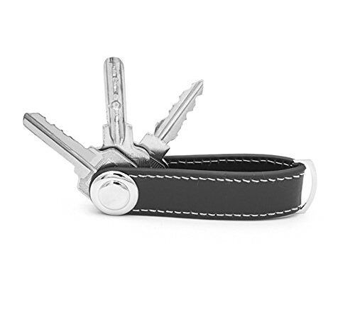 ERCRYSTO Compact Key Holder - Stylish & Practical Pocket Key Organizer with Secure Locking Mechanism. (Black)