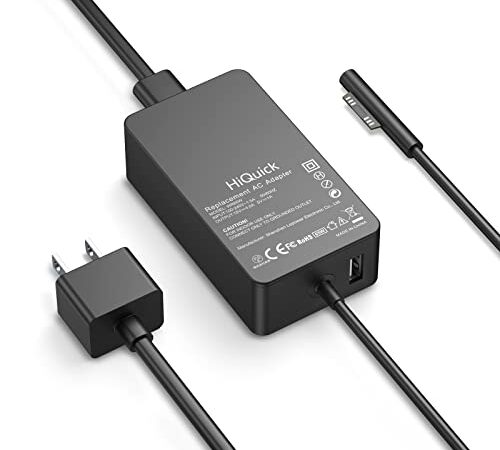 HiQuick 65W Surface Pro Charger with USB Charging Port 15V 4A Laptop Power Supply Adapters, Compatible with Microsoft Surface Pro X Pro 7 Pro 6/5/4 Surface Laptop 1 2 3 Surface Go 1 2 Surface Book
