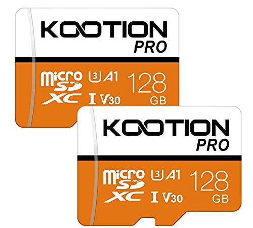 KOOTION 128GB Micro SD Card 2 Pack Micro SDXC UHS-I High Speed up to 90MB/s TF Card 128GB Card Memory U3,A1,V30, Full HD Video for Drone/Smartphone/Camera/Dash Cam/PC/Tablet