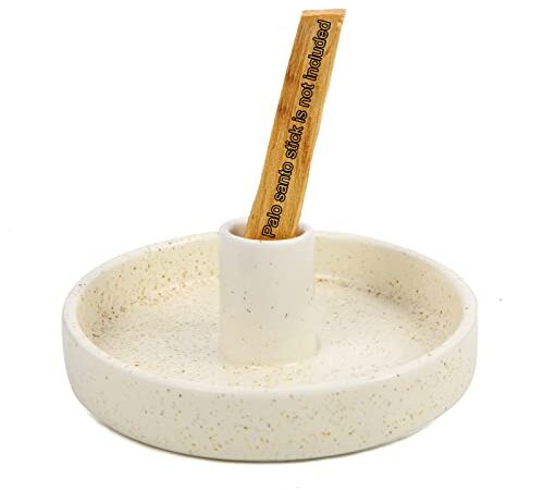 Lestino Palo Santo Holder, Ceramic Incense Burner for Palo Santo Wood or Scented Incense Stick, Beige