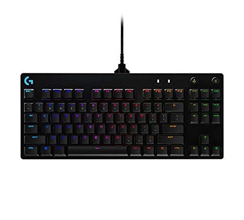 Logitech G PRO Mechanical Gaming Keyboard, Ultra Portable Tenkeyless Design, Detachable Micro USB Cable, 16.8 Million Colour LIGHTSYNC RGB backlit keys