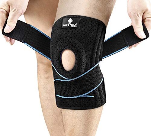 NEENCA Knee Brace with Side Stabilizers & Patella Gel Pads, Adjustable Compression Knee Support Braces for Knee Pain, Meniscus Tear,ACL,MCL,Arthritis, Joint Pain Relief,Injury Recovery-4 Sizes. AC-54