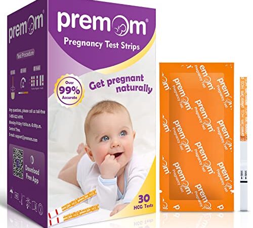 Premom Early Result Pregnancy Tests 30 Pack: Pregnancy Test Strips Kit - Highly Sensitive Bulk HCG Urine Test at Home - Over 99% Accurate