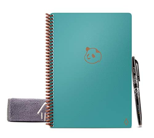 Rocketbook Panda Planner - Reusable Academic Daily, Weekly, Monthly, Planner with 1 Pilot Frixion Pen & 1 Microfiber Cloth Included - Teal Cover, Executive Size (6 inch x 8.8 inch)