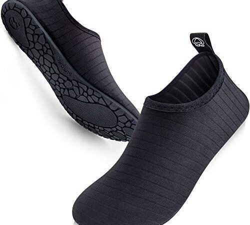 SIMARI Water Shoes Womens Mens Quick-Dry Barefoot for Beach Swim Surf Yoga Exercise SWS002 193-2 Black