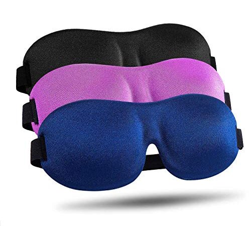 Sleep Mask for Side Sleeper, 100% Blackout 3D Eye Mask for Sleeping, Night Blindfold for Men Women, Pack of 3