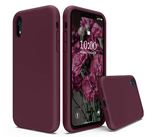 SURPHY iPhone XR Silicone Case,Liquid Silicone Gel Rubber Anti-Scratch 6.1 inch Phone Case for iPhone XR (Plum)