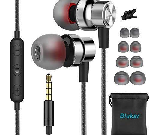 Wired Earbuds, Blukar in-Ear Headphones Earphones with High Sensitivity Microphone & Volume Control, High Definition, Stereo Sound for iPhone, Galaxy, iPod, iPad, etc.