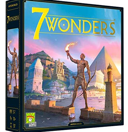 7 Wonders Board Game (BASE GAME)-New Edition | Board Game for Adults and Family | Civilization and Strategy Board Game | 3-7 Players | Ages 10 and up | Made by Repos Production