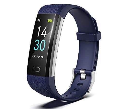 Fitness Tracker with Blood Pressure Heart Rate Sleep Monitor, Waterproof Activity Tracker Health Watch, Step Calorie Counter Pedometer for Men and Women for Android and iOS Smartphone (Dark Blue)