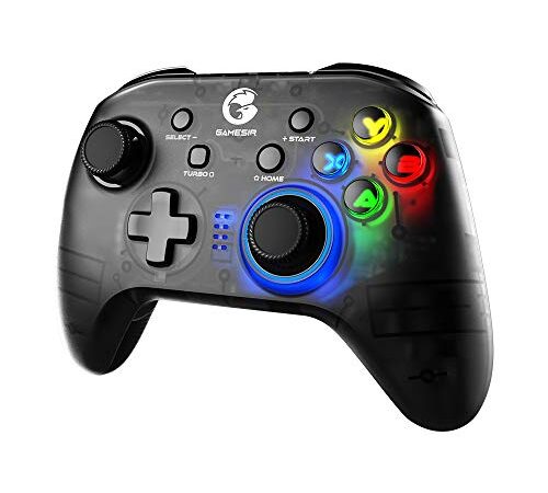 GameSir T4 Pro Wireless Bluetooth Controller for Nintendo Switch, Switch Pro Controller with LED Backlight, Turbo Gamepad Joystick with Dual Motor, Programmable Game Controller for iPhone/Android/PC
