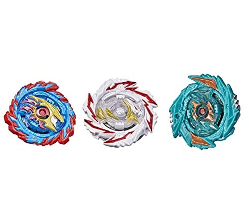 Hasbro Beyblade Burst Surge Speedstorm Tempest Cloud 3-Pack -- Abyss Devolos D6, Demise Satomb, and Mirage Helios H6 Battling Game Top Toys, F2294