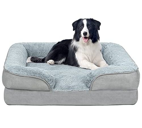 Hawsaiy Orthopedic Dog Bed 70x58x18CM,Ergonomic Dog Sofa,Two Pads Removable,Cover with Non-Slip and Machine Washable