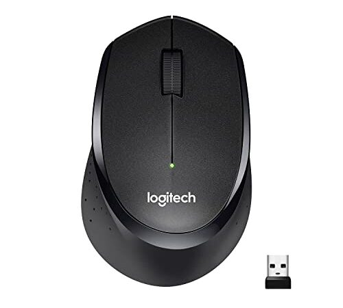 Logitech M330 Silent Plus Wireless Mouse, 2.4GHz with USB Nano Receiver, 1000 DPI Optical Tracking, 2-Year Battery Life, Compatible with PC, Mac, Laptop, Chromebook - Black