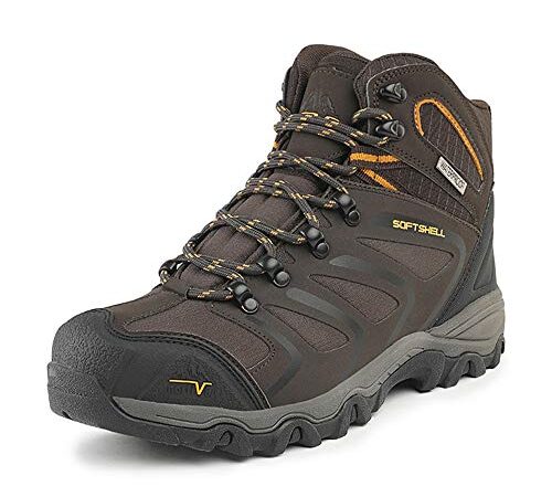 NORTIV 8 Men's Ankle High Waterproof Winter Hiking Snow Boots Brown Black Tan Size 9.5 M US 160448-M