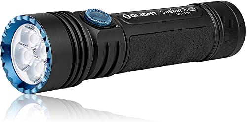 OLIGHT Seeker 3 Pro 4,200 Lumens Powerful Rechargeable Flashlight, with USB MCC3 Magnetic Charger, Side Switch Power Level Indicator Light for Outdoor Searching, Camping